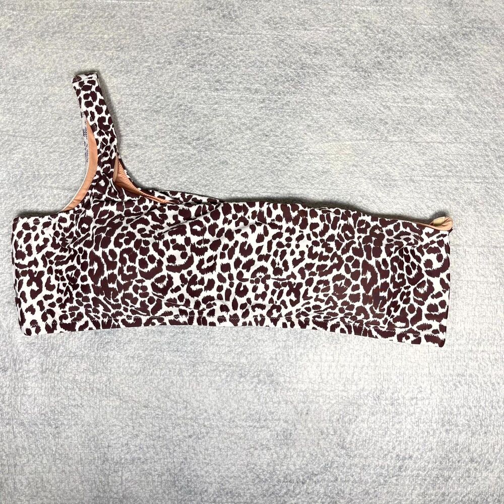 J.Crew One-shoulder Leopard Print Bikini Top‎ Ladies Size 3X NEW BF203 MWH